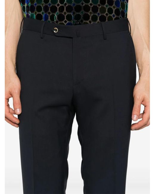 PT Torino Blue Mid-Rise Slim-Fit Trousers for men