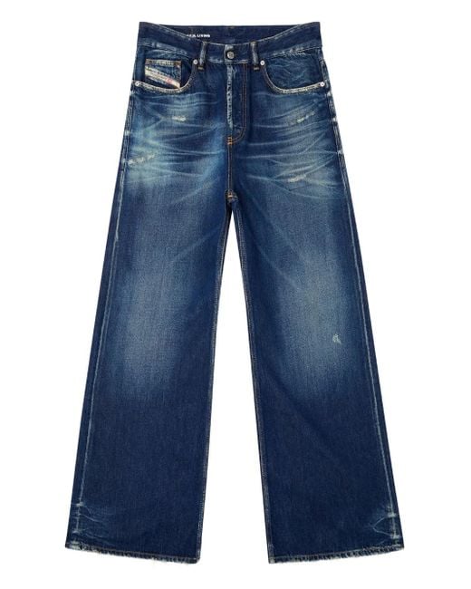 メンズ DIESEL D-rise ワイドジーンズ Blue
