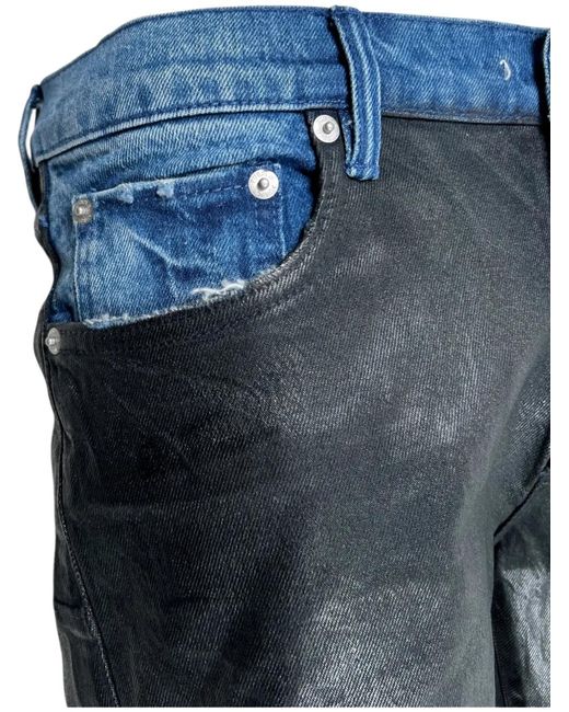 Purple Brand Blue Coated Flare Jeans for men