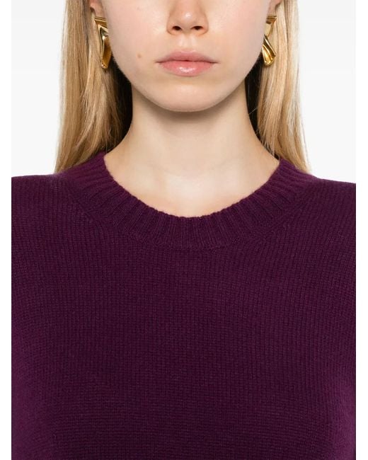 Pull À Bords Côtelés Allude en coloris Purple