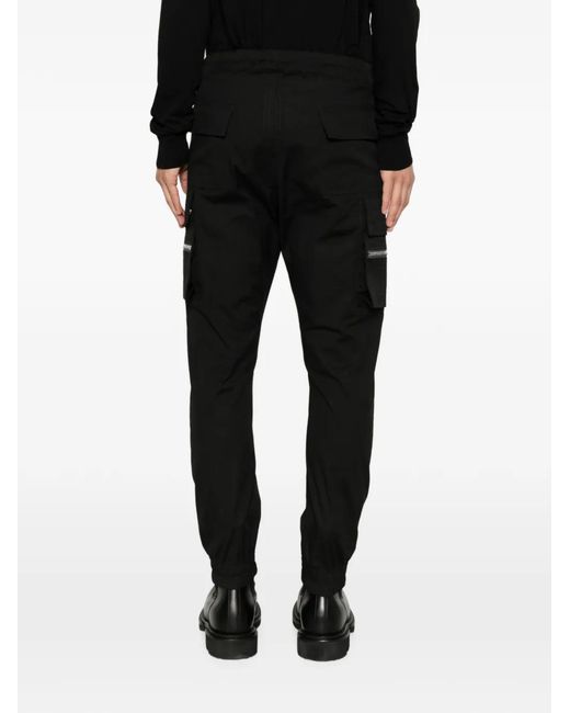 Rick Owens Black Mastodon Multi-Pocket Drawstring Track Pants for men
