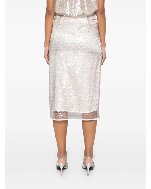 Peserico Midi-Rok Met Pailletten in het White