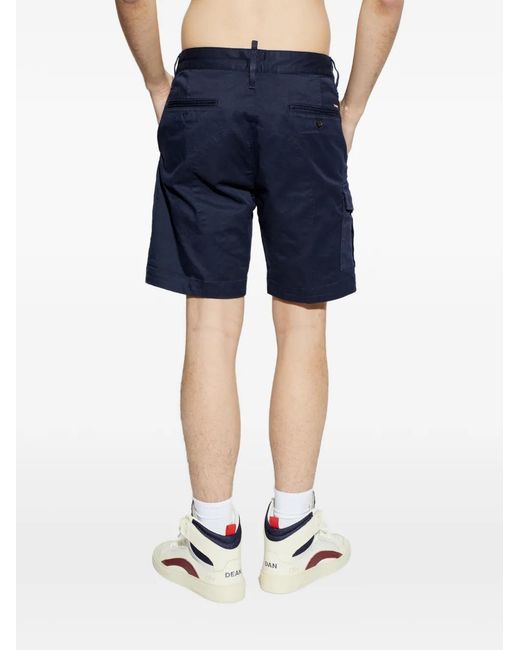 DSquared² Blue Buttoned Cargo Shorts for men