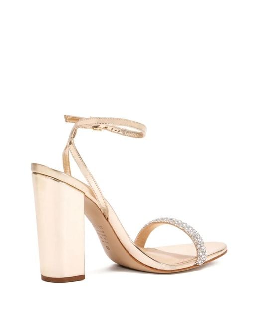 SCHUTZ SHOES Natural 115Mm Crystal-Embellished Block-Heel Sandals
