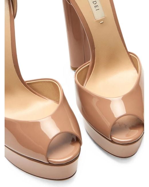 Casadei White Flora Patent Leather Sandals