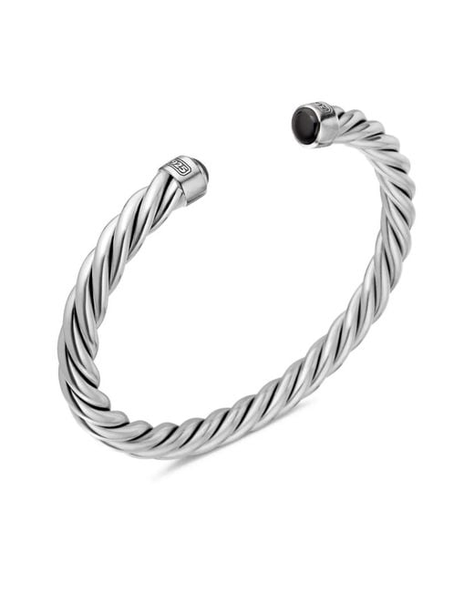 David Yurman Multicolor Sterling Cable Cuff Bracelet (6Mm) for men