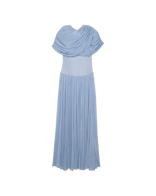 Jonathan Simkhai Blue Nancie Cape Maxi Dress