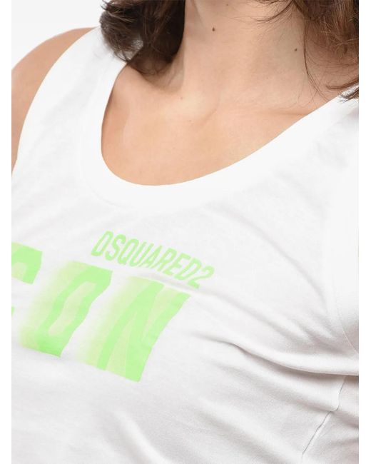 DSquared² Blue Logo-Print Top