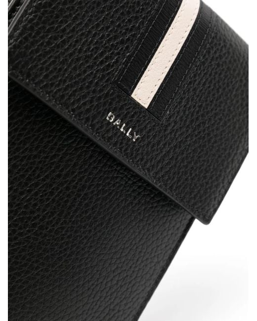 Bally Black Stripe Appliqué Logo Stamp Shoulder Bag for men