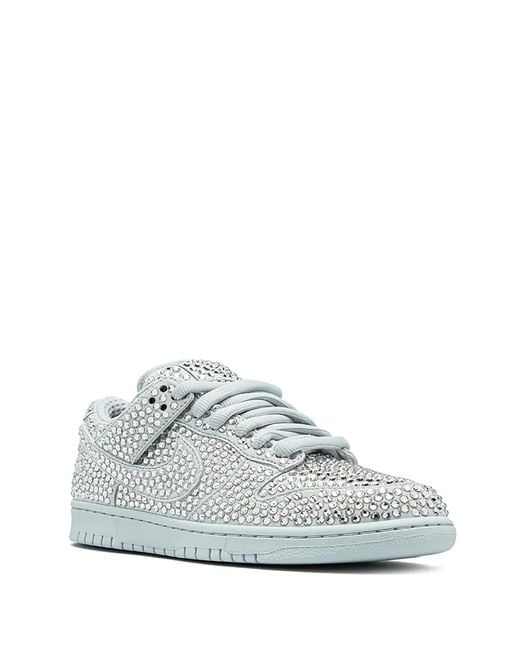 Nike White X Cactus Plant Flea Market Dunk Low "Swarovski Crystals" Sneakers