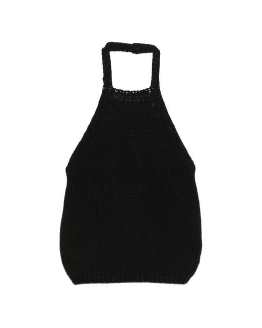 Rohe Black Chunky-Knit Halter Top