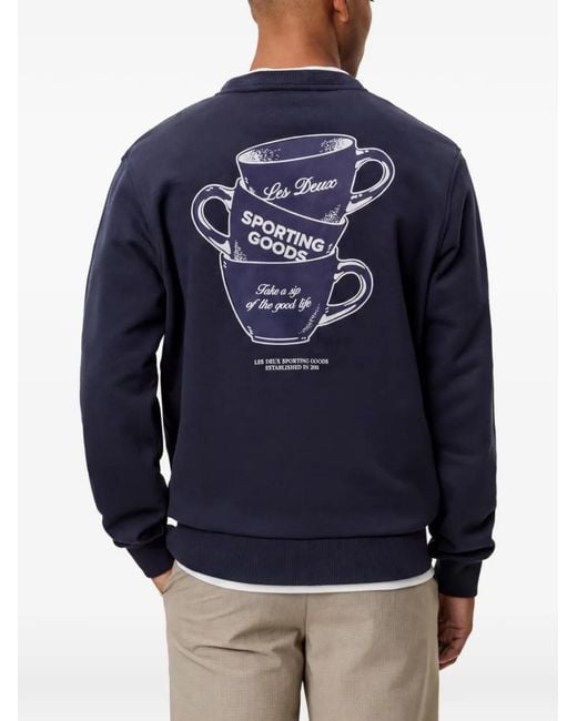Les Deux Blue Ben Artist Graphic-Print Sweatshirt for men