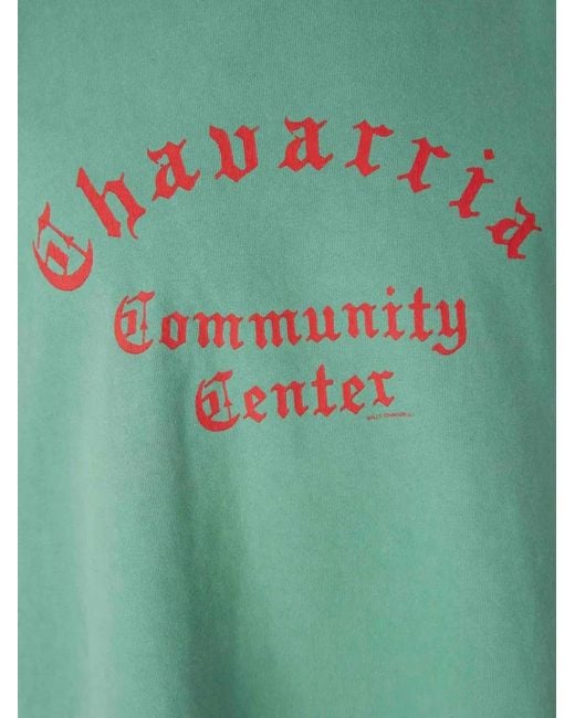 Willy Chavarria Green Chavarria Community Center Cotton T-Shirt for men