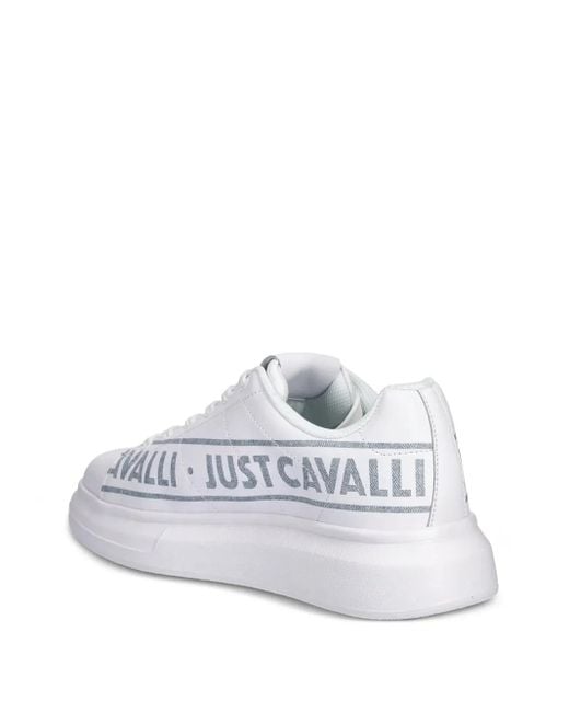 Just Cavalli White Logo-Detail Low-Top Sneakers for men