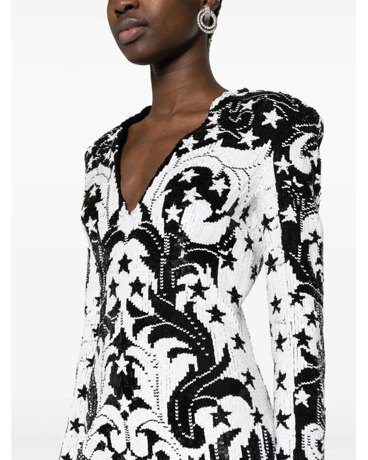 Balmain Black Sequinned Mini Dress