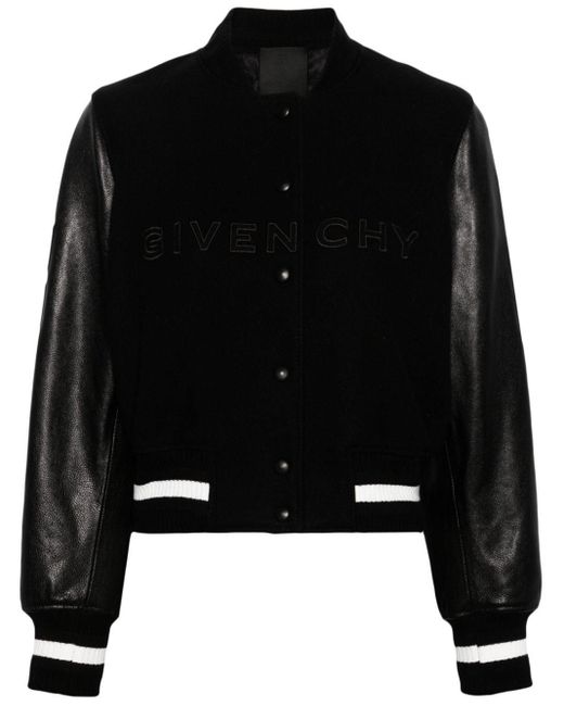 Givenchy Black Jacke Press-stud Bomber Jacket