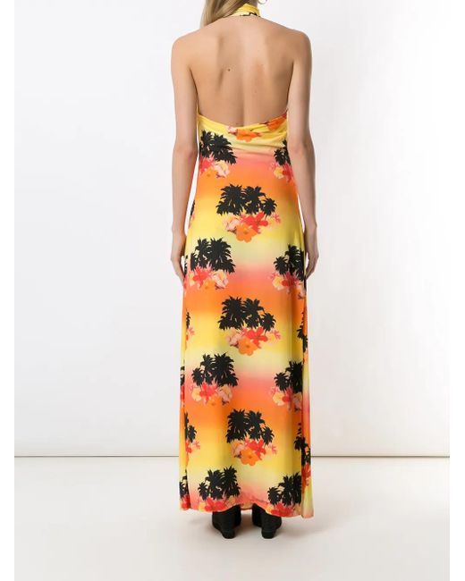 Amir Slama Metallic Printed Long Dress