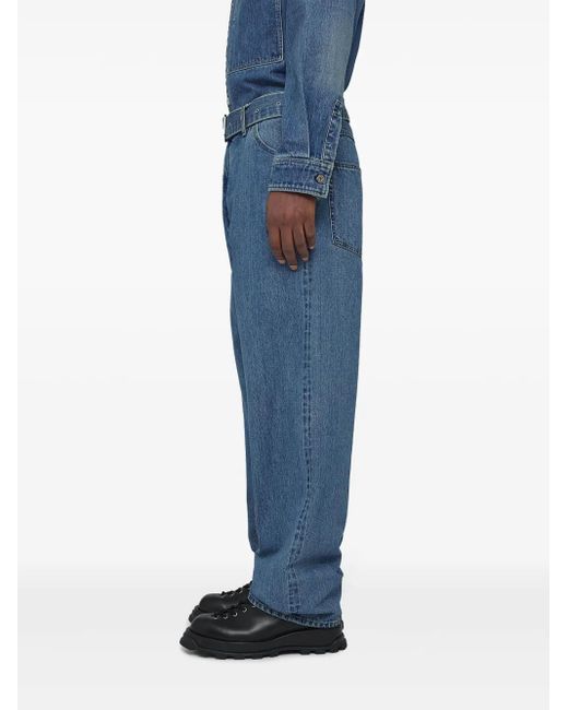 Vaqueros holgados con cinturón Jil Sander de hombre de color Blue