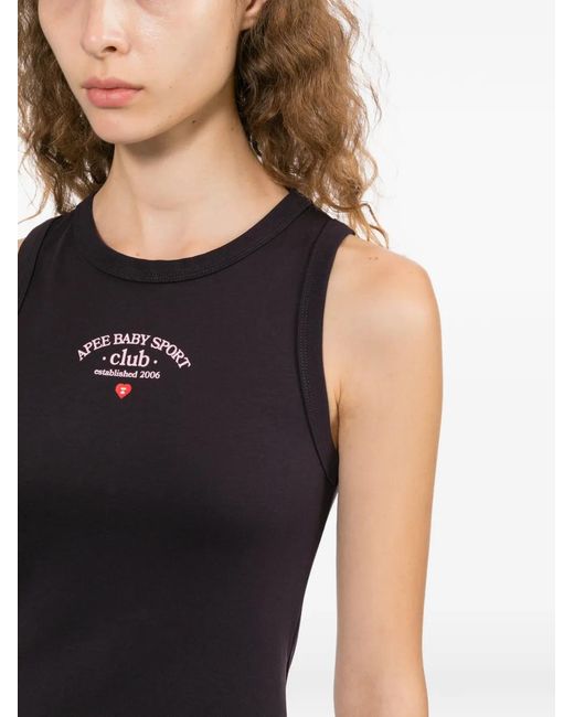 AAPE BY A BATHING AP Black Logo-Print Tank Top