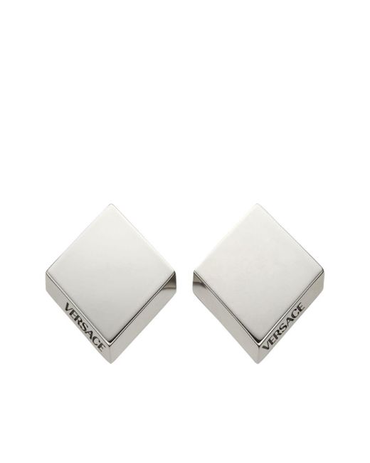 Pendientes con logo grabado Versace de color White