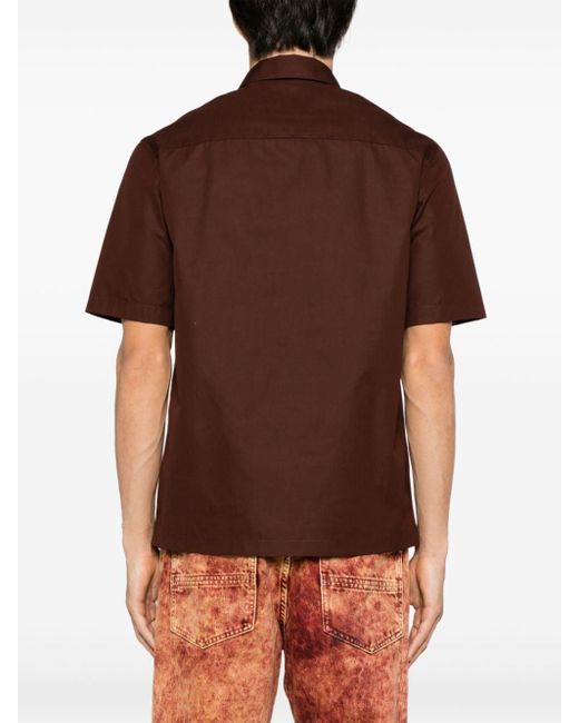 Jil Sander Brown Short-sleeve Cotton Shirt for men