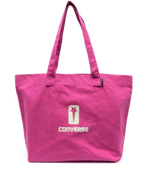 Logo-print canvas tote bag di Converse in Pink da Uomo