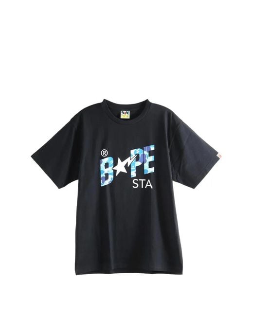 A Bathing Ape Black Bape Sta Camo-Print T-Shirt for men