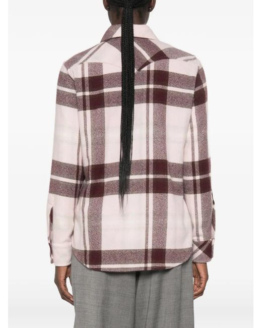 Kujten Pink Lumber Check-Pattern Button-Down Shirt