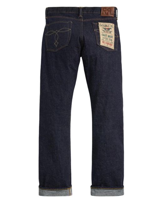 RRL Blue Slim Boot-Full Length-Classic for men