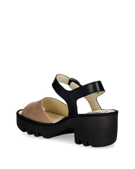 Fly London Black Buckle-Fastening Sandals