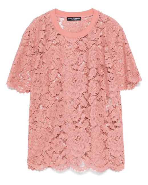 Dolce & Gabbana コードレース Tシャツ Pink