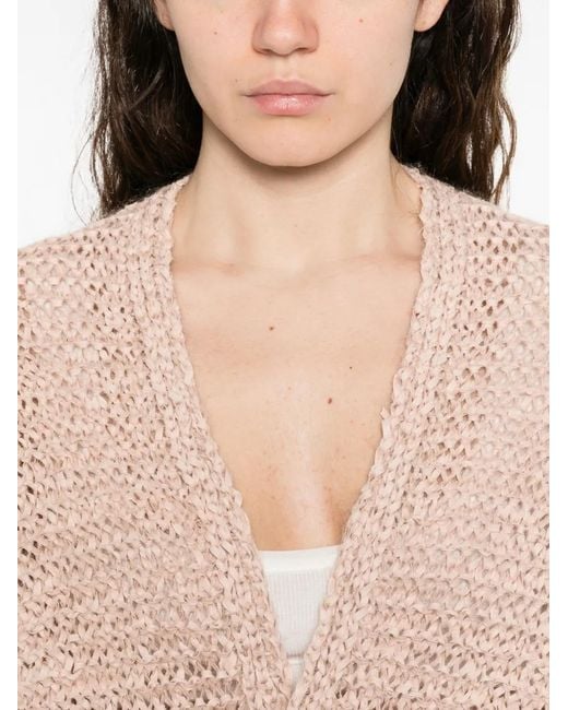 Forte_forte Natural Open-Front Knitted Jacket