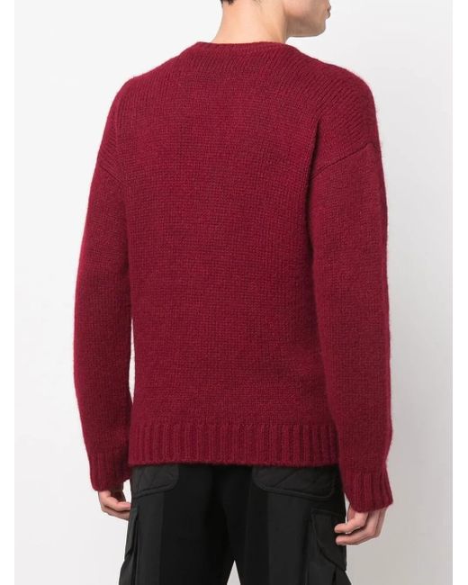 DSquared² Red Logo-Patch Knitted Jumper for men