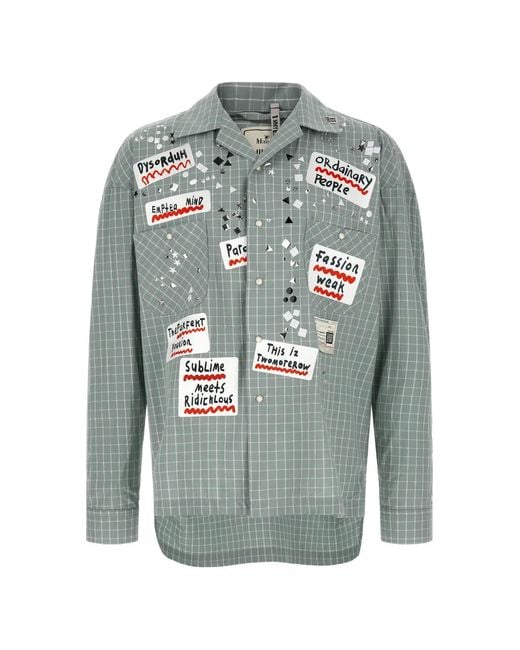Maison Mihara Yasuhiro Gray Checked Shirt for men