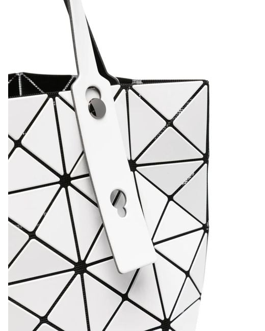 Issey Miyake White Lucent Geometric-Pattern Tote Bag