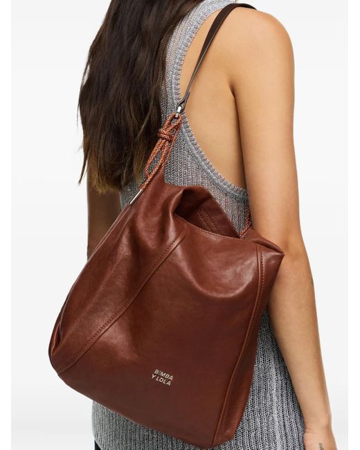 Borsa A Spalla Paper Media di Bimba Y Lola in Brown