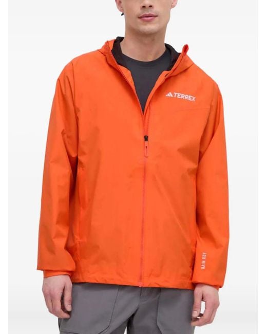 Adidas Orange Veste Zippée À Capuche for men