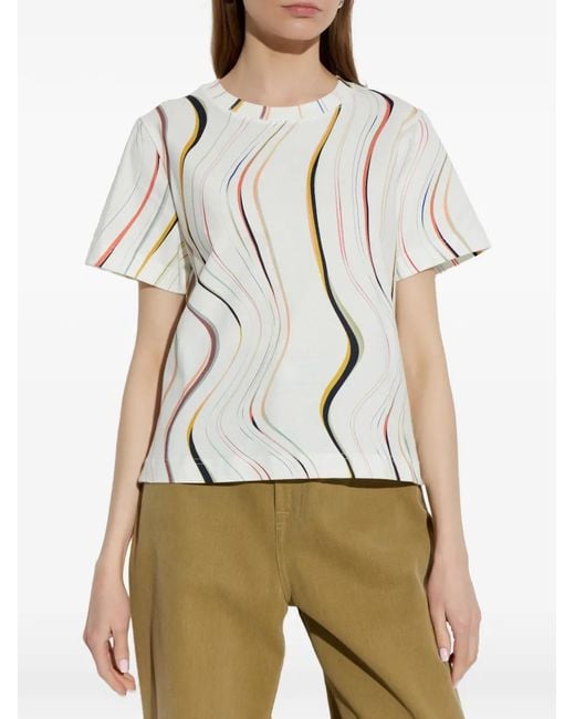 Paul Smith White Patterned T-Shirt