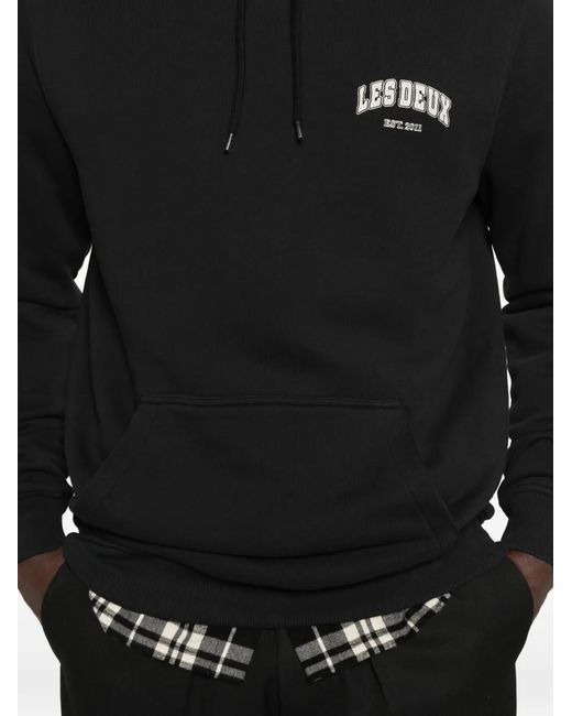 Les Deux Black Brady Logo Hoodie for men