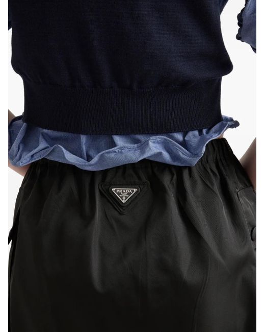Prada エラスティックウエスト ミニスカート Black