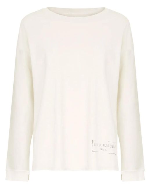 Maison Margiela White Round-Neck Jumper