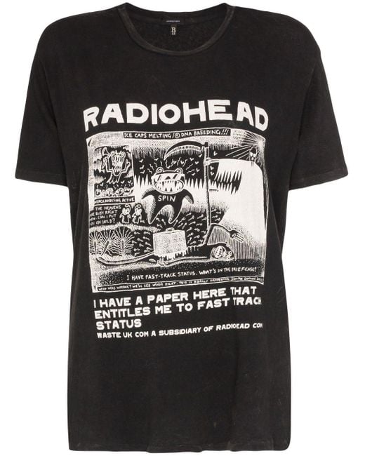 R13 Black Radiohead Print T-shirt