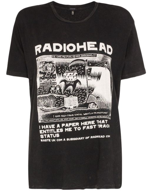 R13 Radiohead Print T shirt in Black Lyst UK