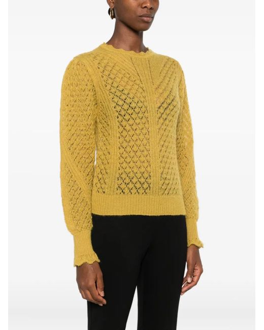 Twinset Yellow Ruffled-Cuff Sweater