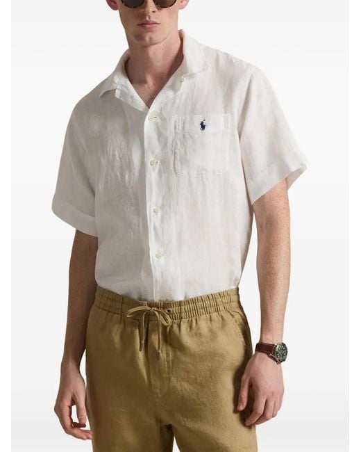 Polo Ralph Lauren Embroidered Pony Short-Sleeved Shirt in White for Men ...