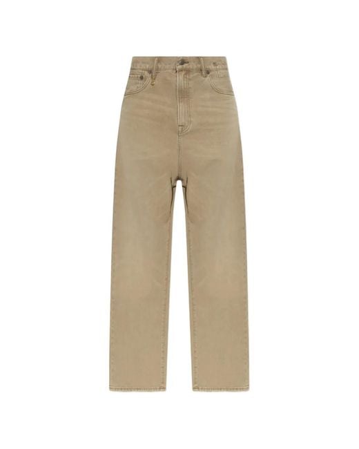 R13 Natural Logo-Patch Straight-Leg Jeans