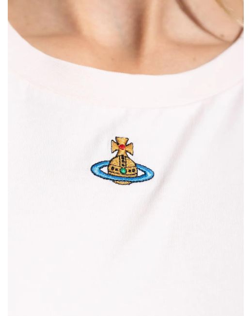 T-Shirt À Motif Orb Peru Brodé Vivienne Westwood en coloris White