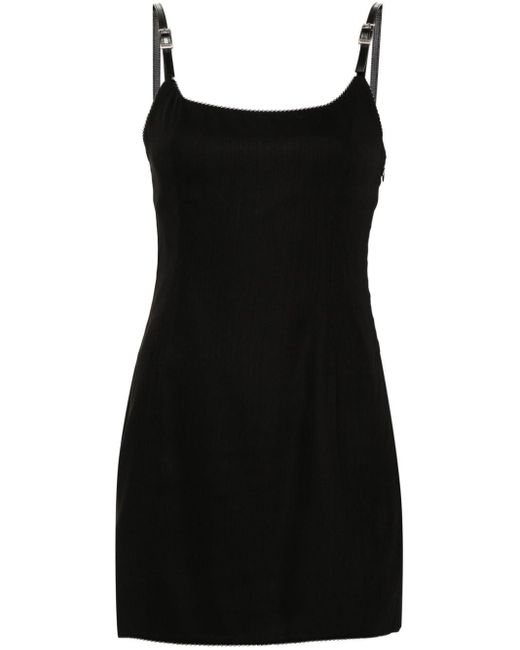 Acne Black Buckle-strap Mini Dress