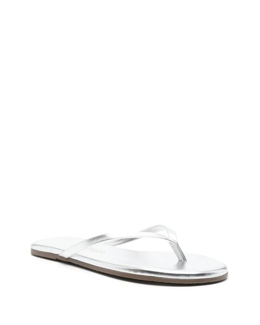 TKEES White Metallics Flip-Flops
