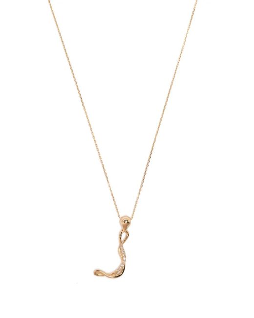 Charlotte Chesnais Metallic 18K Letter J Diamond Necklace